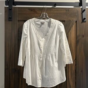 J.Jill white button front blouse/ Medium Petite